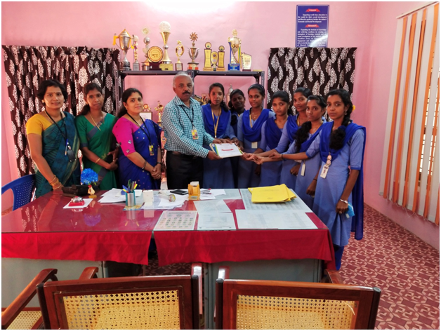 Students Receiving  their  Training Certificate from our Principal