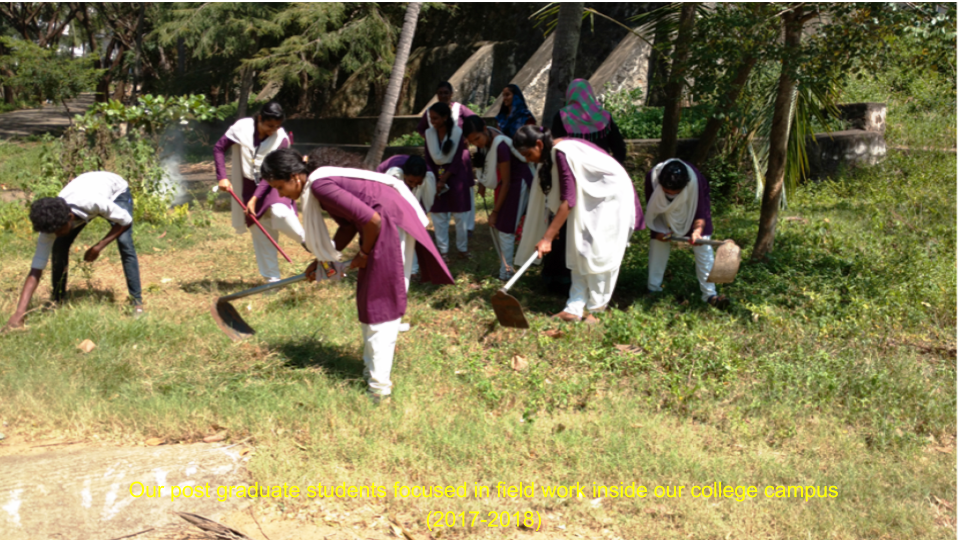 Our post graduate students focused in field work inside our college campus (2017-2018)